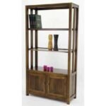 Bookshelf 2 Doors MD8712, Solid wood bookshelf with 2 doors