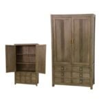 Wardrobe 2 Doors 6 Drawers MD8725, Solid wood wardrobe with drawers