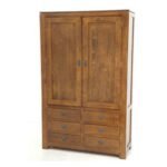 Wardrobe 2 Doors 6 Drawers MD8726, Solid Wood Wardrobe