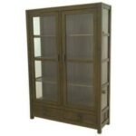 Glass Case 2 Doors 2 Drawers MD8729, Solid Wood Glass Display Case