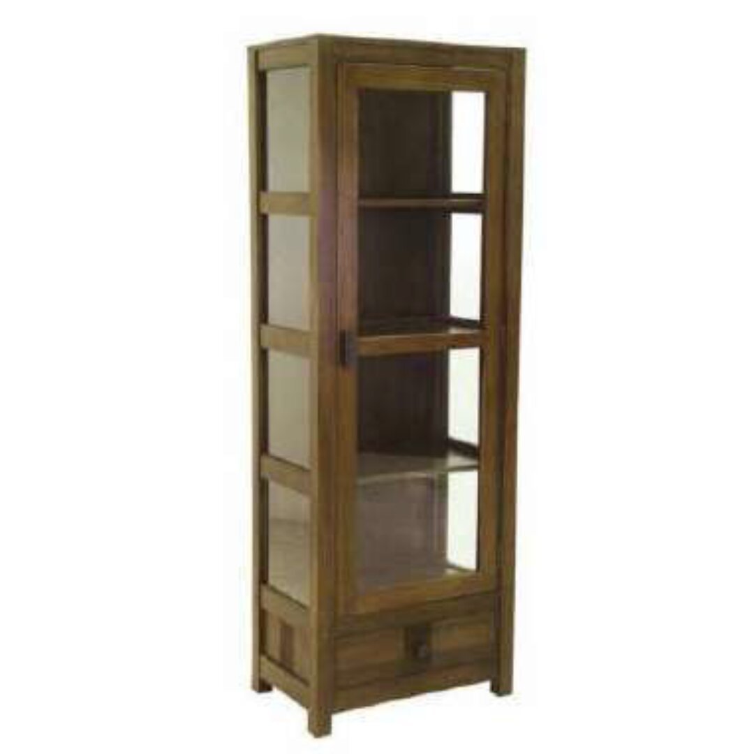 Glass Case 1 Door 1 Drawer MD8730, Solid Wood Glass Display Case