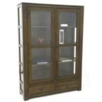 Glass Case 2 Doors 2 Drawers MD8731, Solid Wood Glass Display Case