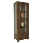 Glass Case 1 Door 1 Drawer MD8732, Solid Wood Glass Display Case