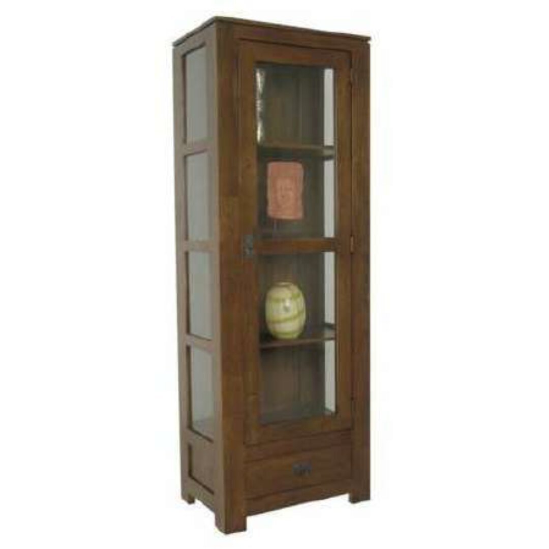 Glass Case 1 Door 1 Drawer MD8732, Solid Wood Glass Display Case