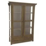 Glass Case 2 Doors 2 Drawers MD8733, Solid Wood Glass Display Case