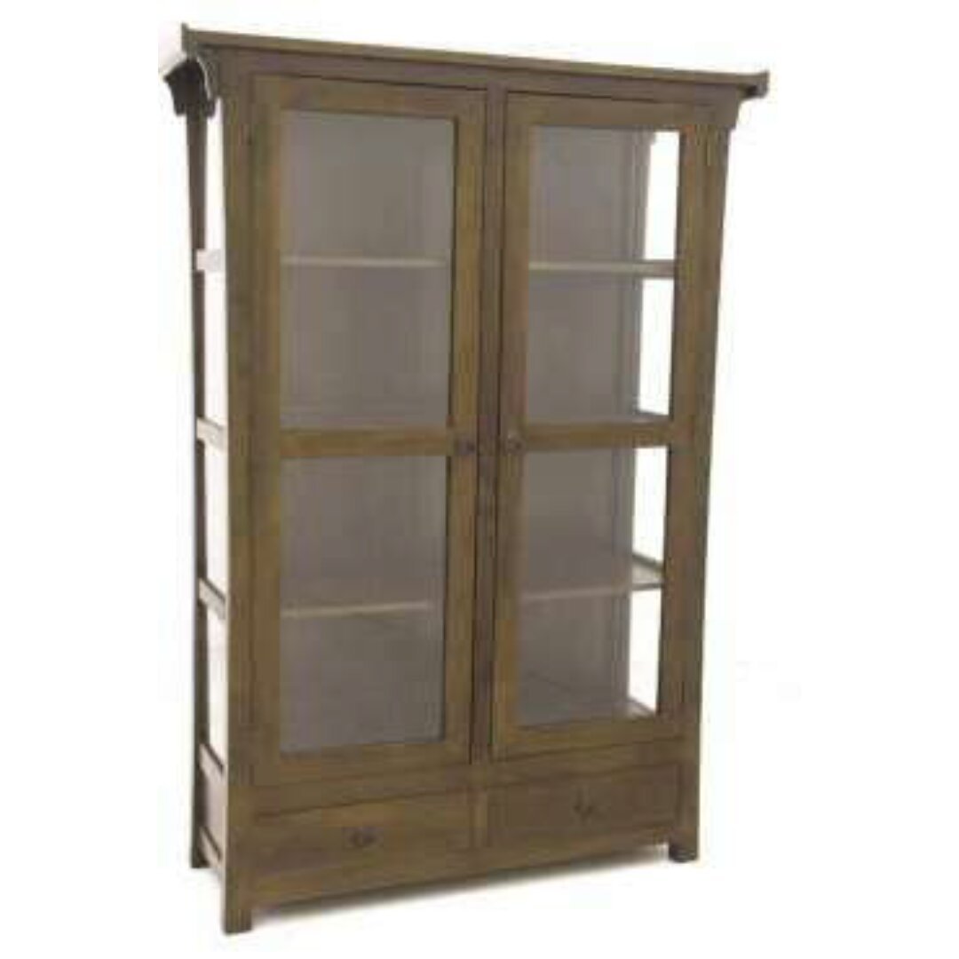 Glass Case 2 Doors 2 Drawers MD8733, Solid Wood Glass Display Case