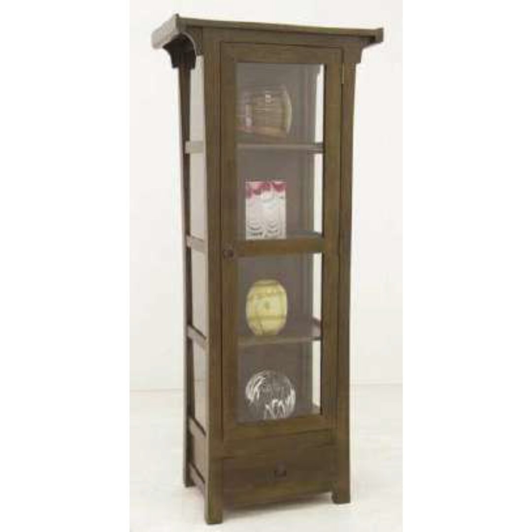 Glass Case 1 Door 1 Drawer MD8734, Solid Wood Glass Display Case