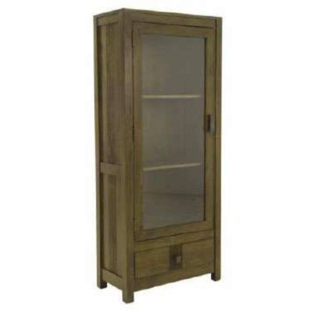 MD8735 Glass Display Cabinet, Solid wood display cabinet with glass doors and 1 drawer, luxurious design