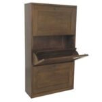 MD8753 Shoe Cabinet, Solid wood shoe cabinet with 3 doors