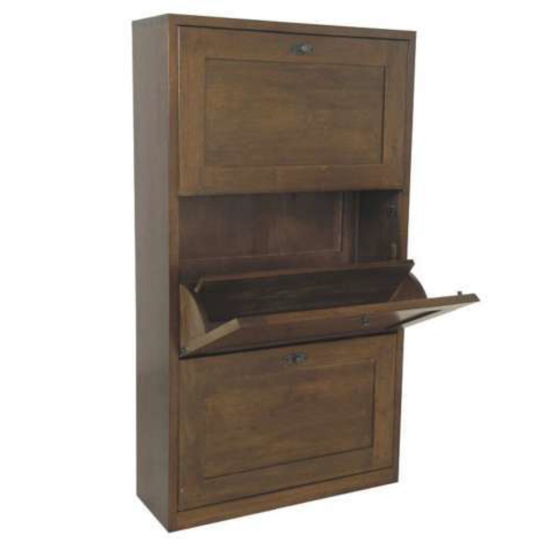 MD8753 Shoe Cabinet, Solid wood shoe cabinet with 3 doors