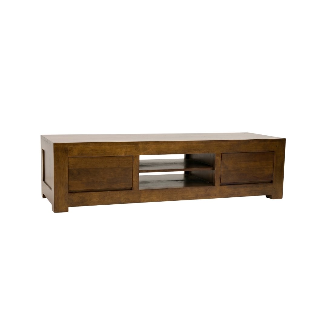 MD8775 TV Furniture, Solid wood TV stand with 2 drawers, modern and low design