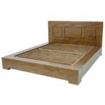 MD8785 Bed Frame, Solid wood bed frame with Scandinavian design, for mattresses up to 160 cm