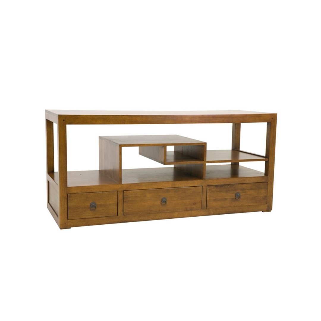 MD8795 TV Cabinet, Solid wood TV stand with 3 drawers, modern design