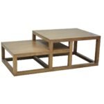 MD8796 Low Table, A large, solid wood coffee table with a modern design