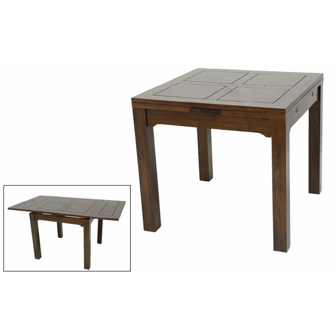 MD8815KD Dining Table, Foldable and Extendable Solid Wood Dining Table