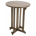 MD8817 Round Lamp Table, Vintage Style Solid Wood Round Side Table/Lamp Table