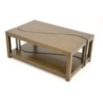 MD8822 Set of 2 Low Tables, A set of two solid wood coffee tables with a curved design