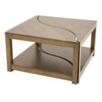 MD8823 Set of 2 Low Tables, A set of two square coffee tables, made of solid wood