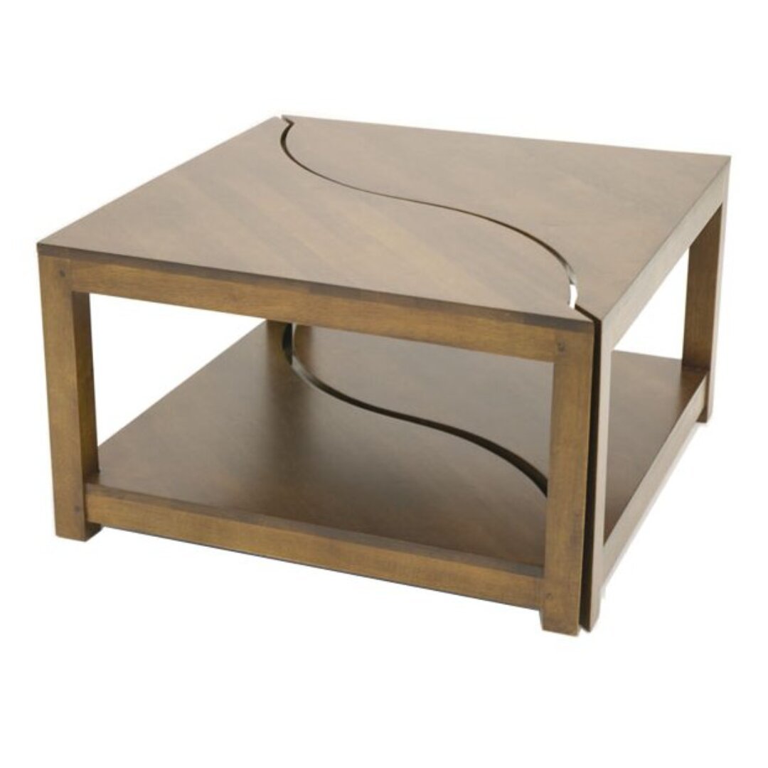 MD8823 Set of 2 Low Tables, A set of two square coffee tables, made of solid wood