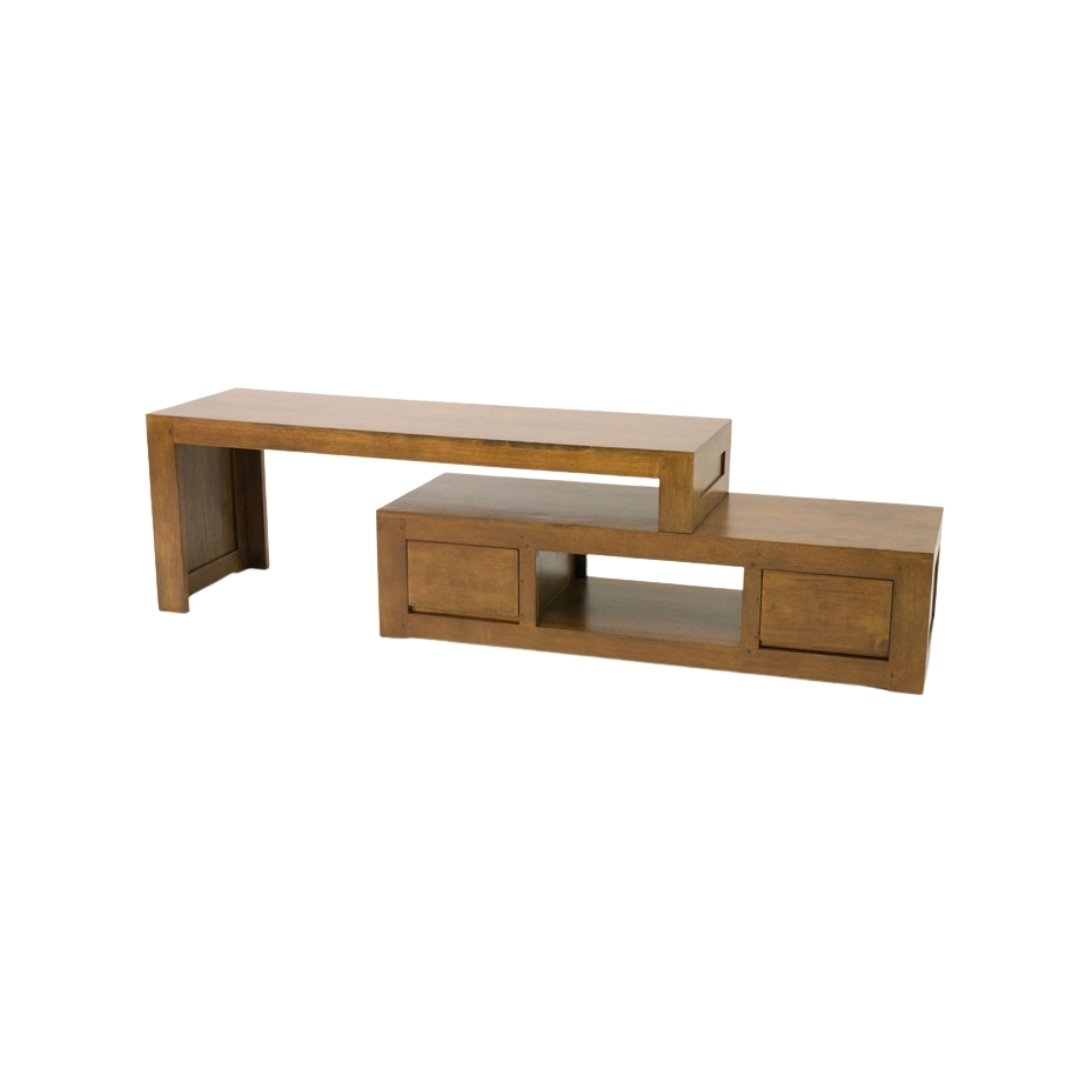 MD8836 TV Furniture, Solid wood TV cabinet with 2 sliding doors, Scandinavian style