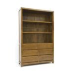 MD8839 Bookshelf, Tall, solid wood bookshelf with 6 drawers
