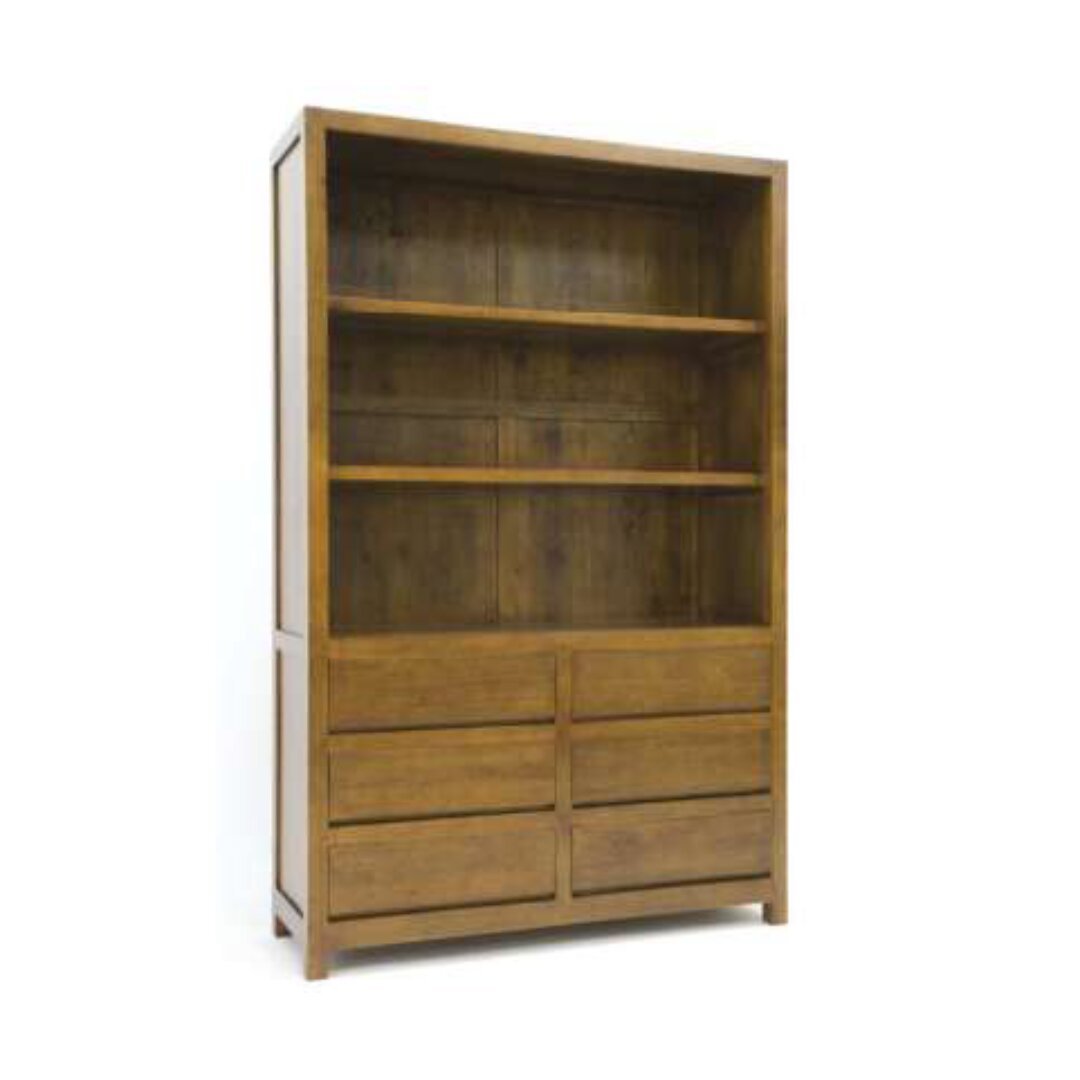 MD8839 Bookshelf, Tall, solid wood bookshelf with 6 drawers