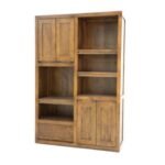 MD8842 Bookshelf, Solid wood bookshelf with 4 doors and 1 drawer