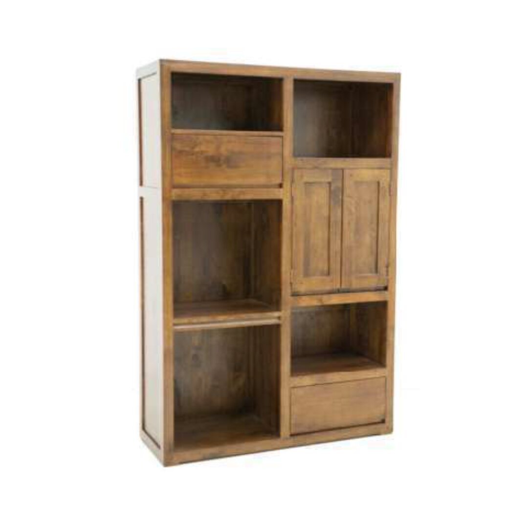 MD8843 Bookshelf, Solid wood bookshelf with 2 doors and 2 drawers