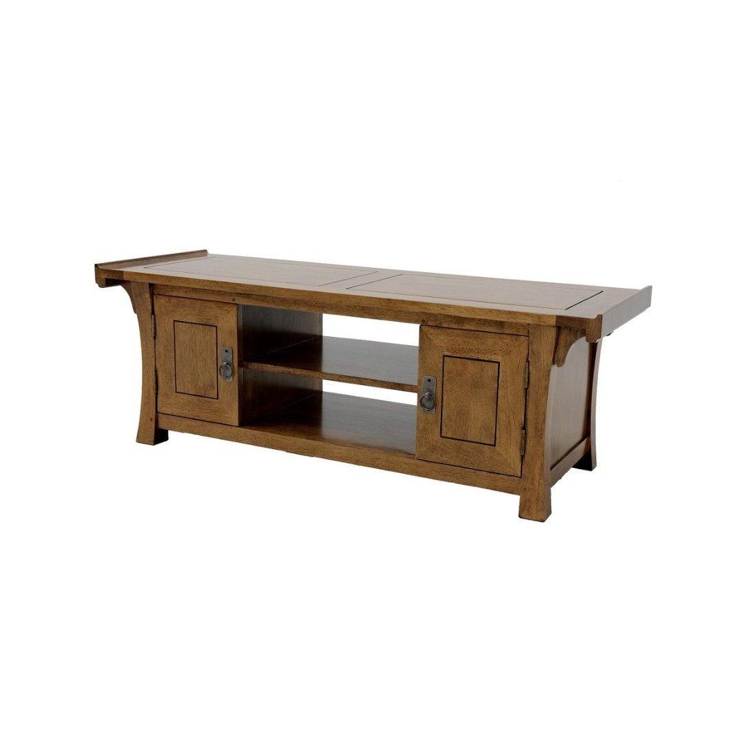 MD8868 TV Cabinet, Solid wood TV stand with 2 doors, oriental design
