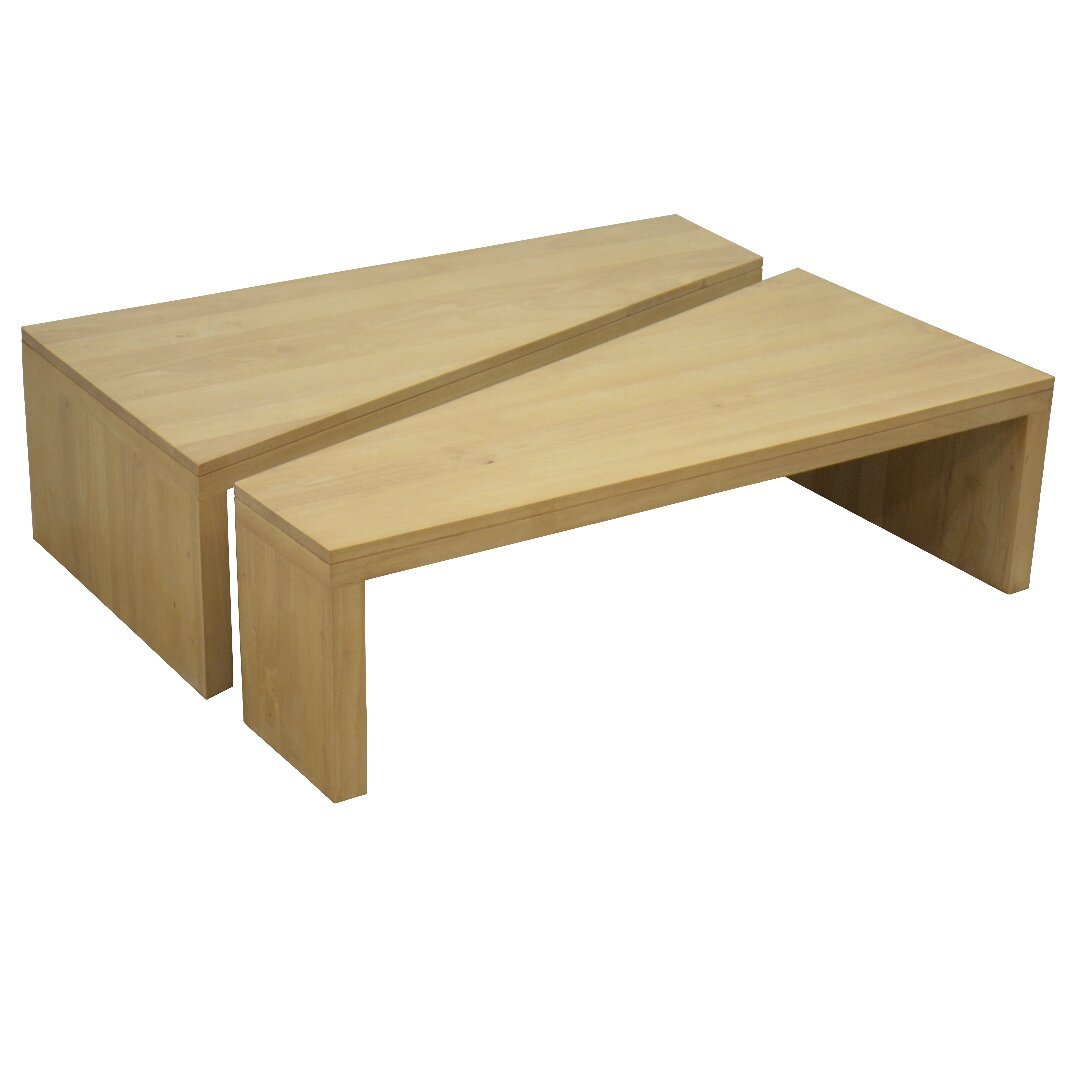 MD8870 Low Table Set, A set of two stackable solid wood coffee tables