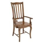 MD8884 Armchair, Dining chair with real wood armrests, high back, Florence design