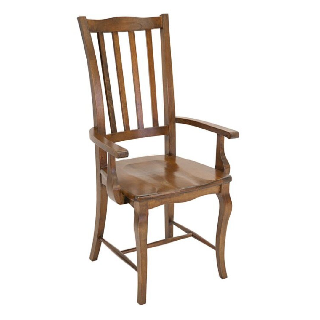 MD8884 Armchair, Dining chair with real wood armrests, high back, Florence design