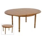 MD8893KD Dining Table, Round, adjustable and extendable solid wood dining table