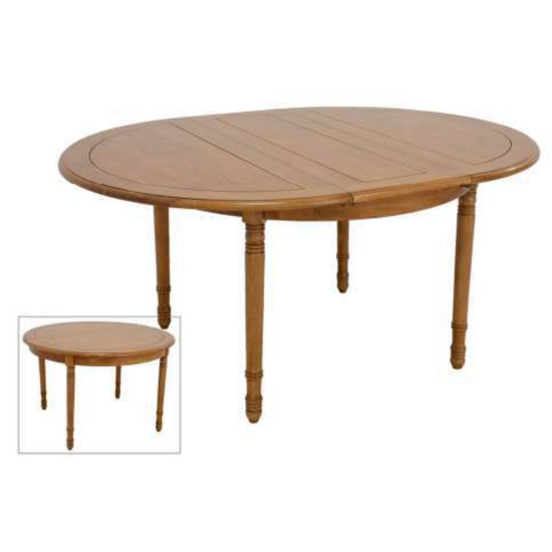 MD8893KD Dining Table, Round, adjustable and extendable solid wood dining table