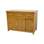 MD8953 Kitchen Counter Sink, Solid Wood, 2 Doors, 5 Drawers