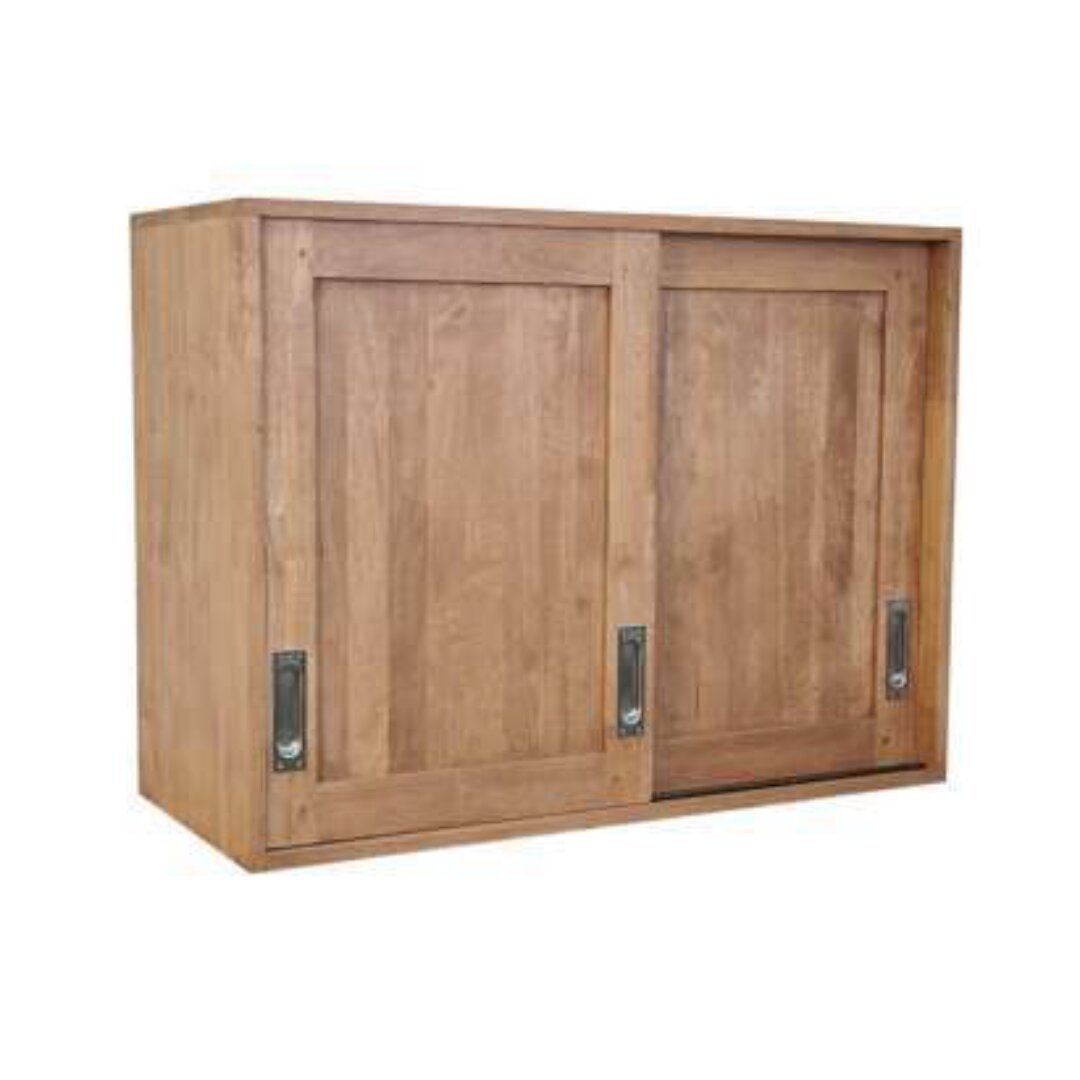 MD8957 Wall Shelf, Solid Wood Wall Cabinet with 2 Doors (Solid Front)