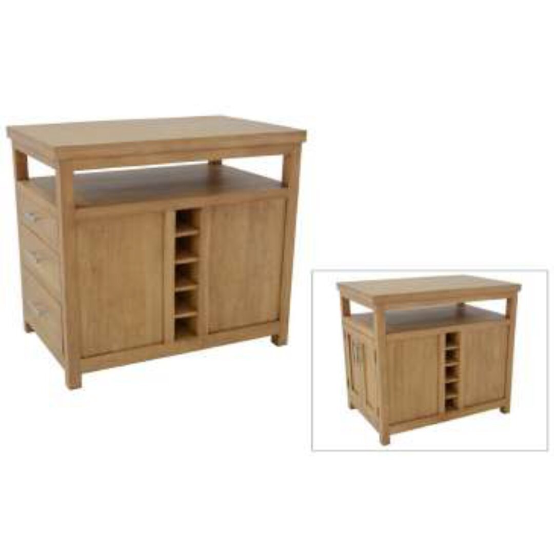 MD8959 Center Kitchen Cupboard, Solid wood center kitchen cabinet with 2 doors and 3 drawers