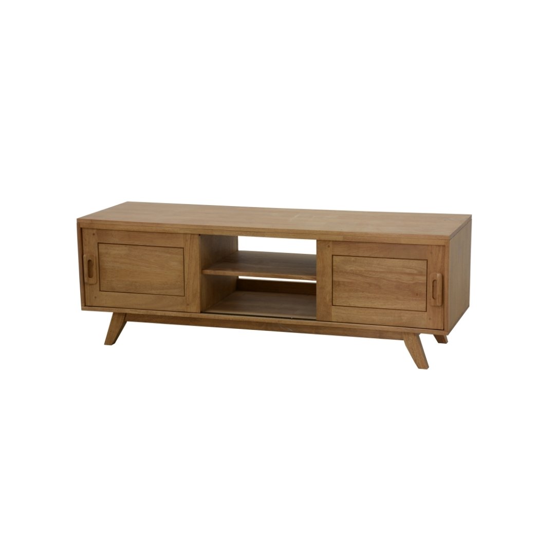 MD8973KD TV Cabinet, Solid wood TV stand with two doors, vintage design