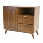 MD8977KD Sideboard Cupboard Real Wood, A warm-designed sideboard/cupboard made of real wood with one door and two drawers