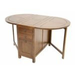 MD8979 Multifunction Table Real Wood, Solid wood table with 1 door and 3 drawers