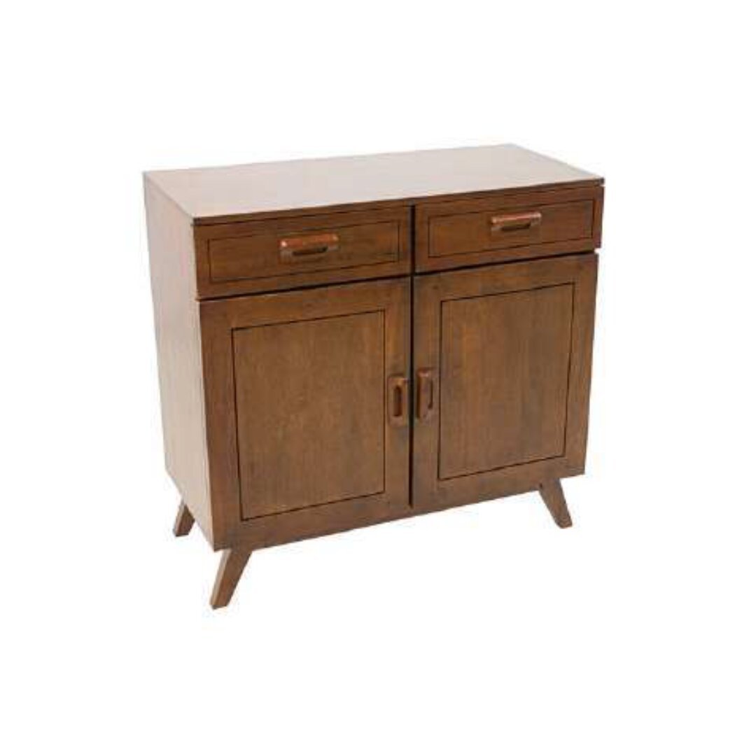 MD8983KD Cupboard Real Wood, Vintage Design, 2-Door Solid Wood Storage Cabinet