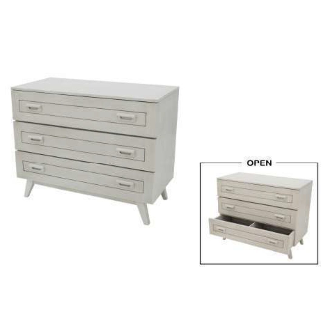 MD8986KD Real Wood Chest of 3 Drawers, Beautifully designed 3-drawer chest made of real wood