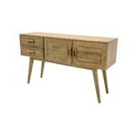 MD8991KD Console Table Real Wood, Solid wood console table with 2 doors and 2 drawers, view 4