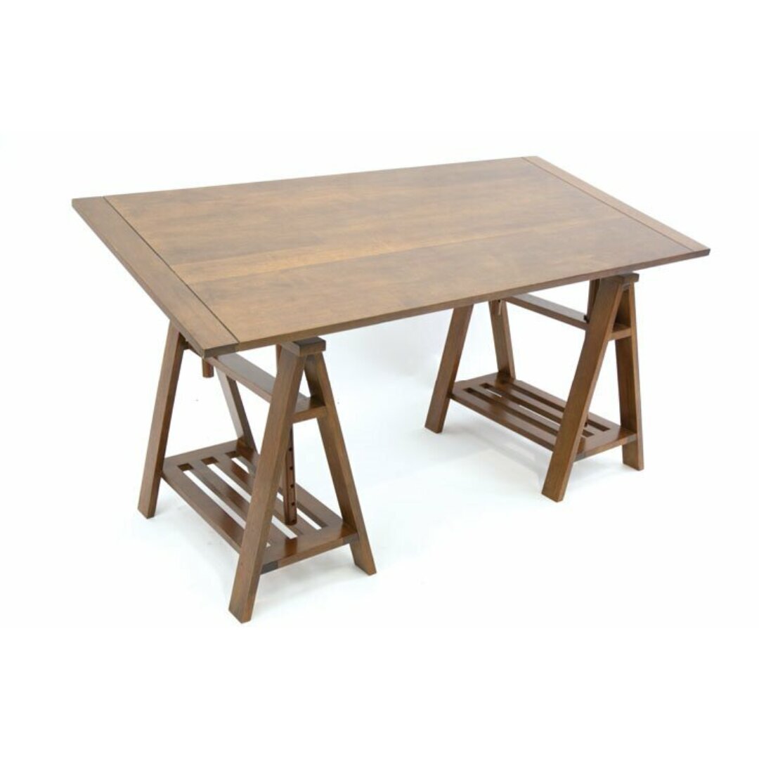 MD9004KD Trestle Desk, Solid wood work desk with trestle legs