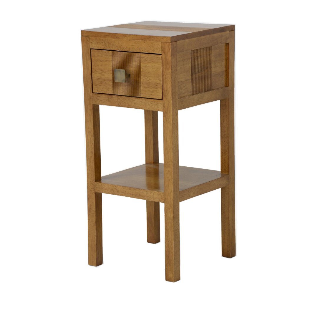 MD9008 Accent Table, Solid wood side table with 1 drawer
