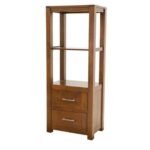 MD9023 Bookshelf 2 Drawers, Tall solid wood bookshelf with 2 drawers