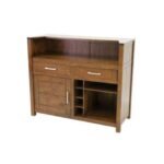 MD9037 Wood Bar Cabinet 1 Door 2 Drawers, Solid wood bar cabinet with 1 door and 2 drawers