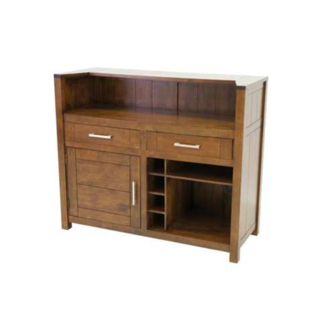 MD9037 Wood Bar Cabinet 1 Door 2 Drawers, Solid wood bar cabinet with 1 door and 2 drawers