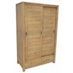 MD9043 Wood Wardrobe 1 Door 2 Drawers, Solid wood wardrobe with 1 door and 2 drawers