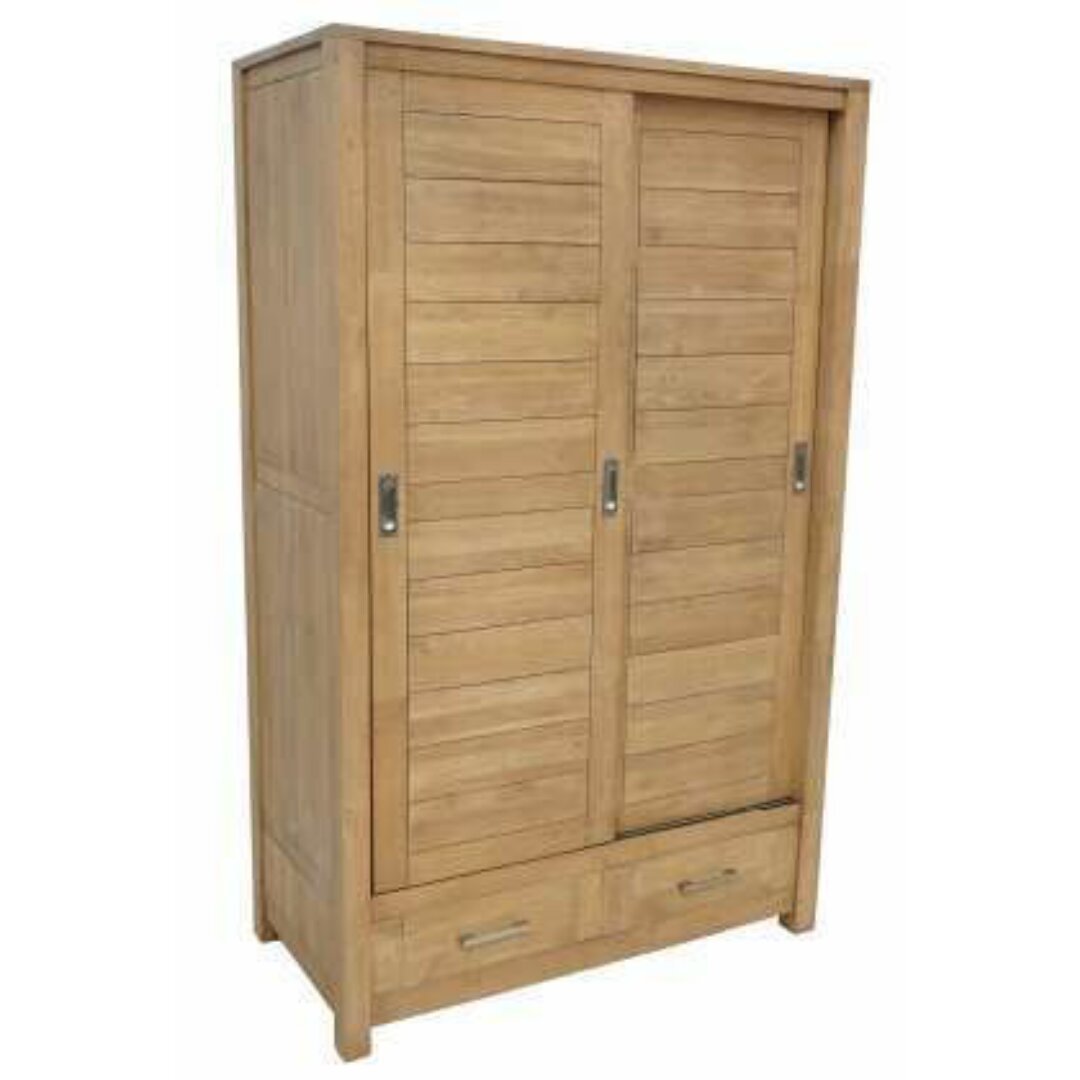 MD9043 Wood Wardrobe 1 Door 2 Drawers, Solid wood wardrobe with 1 door and 2 drawers
